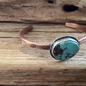 Sterling Silver and Turquoise Copper Bracelet